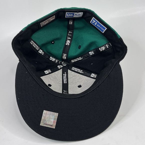 Boston Celtics New Era 59Fifty SnapBack Hat Cap Hardwood Classics Green Black - Picture 8 of 12